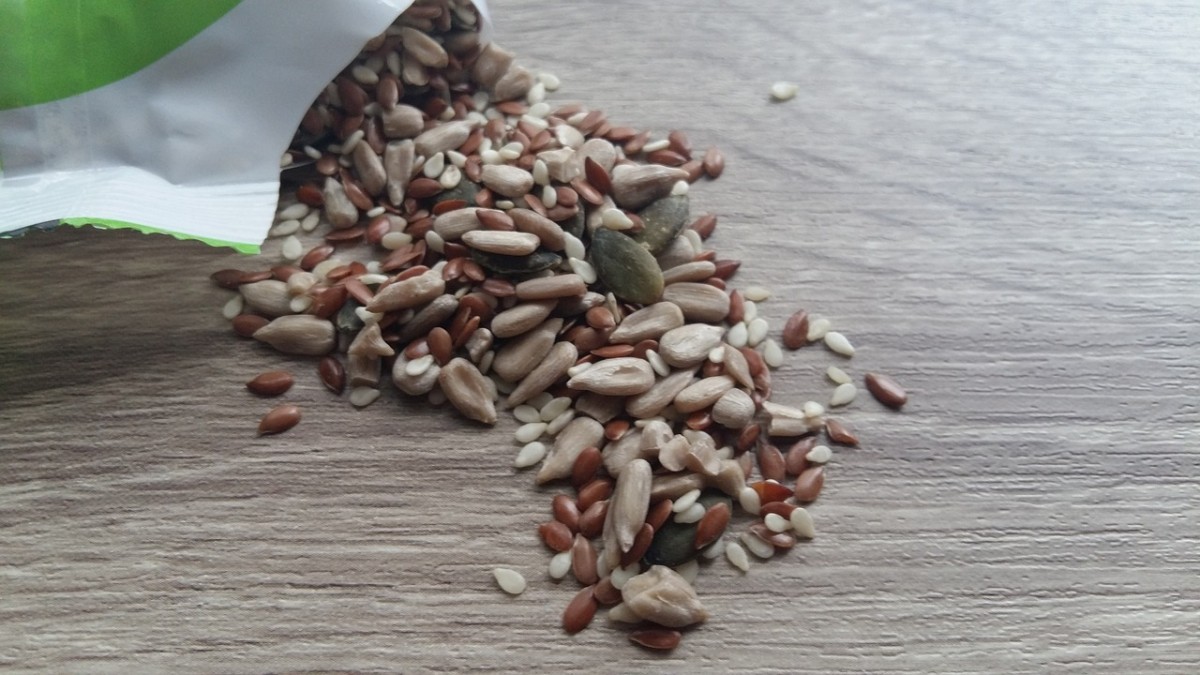 bag of flaxseeds spilling out