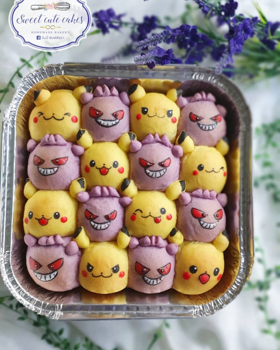 pikachu and gengarshikiri-pan Japanese bread