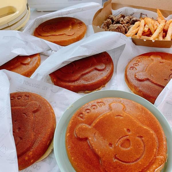pancakes in Winnie-The-Pooh-Themed YUME coffee shop