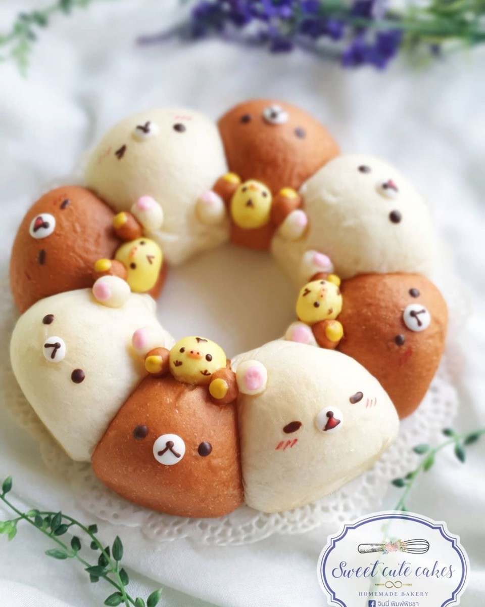 rilakkuma and korilakkuma shikiri-pan Japanese bread
