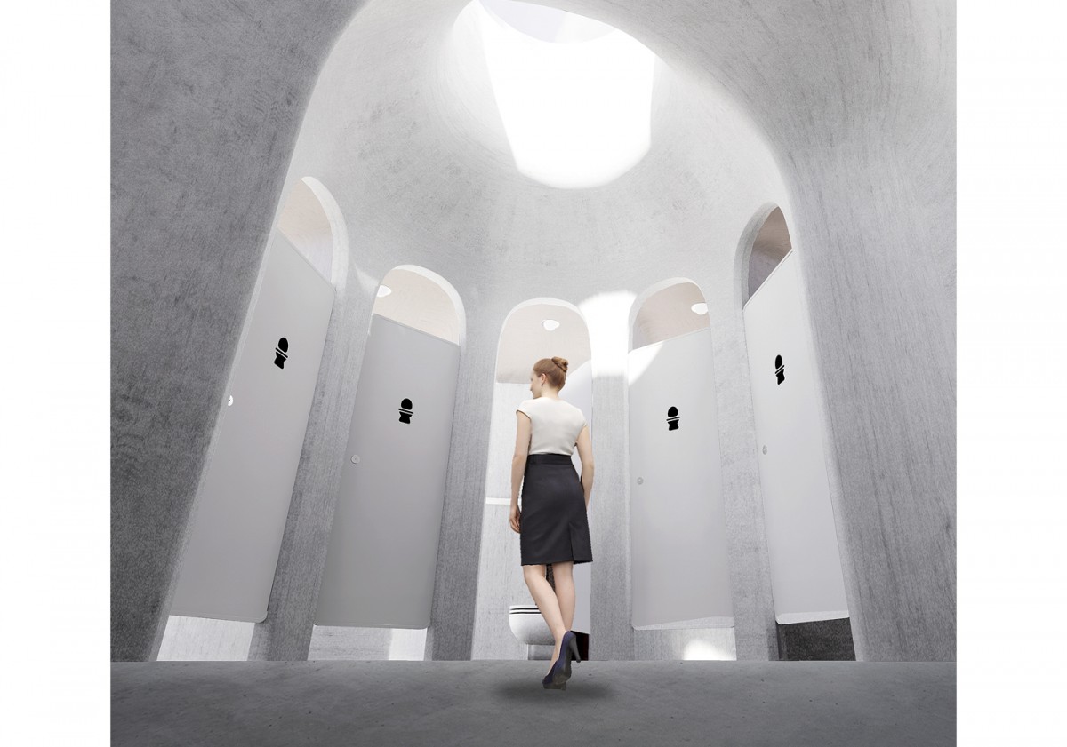 MAD Architects wormhole library bathroom