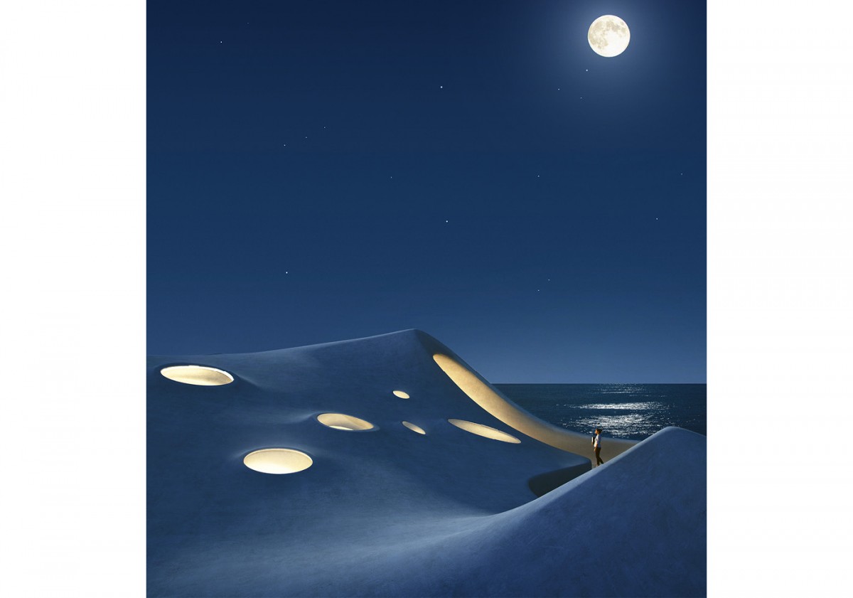 MAD Architects wormhole library at night