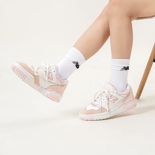 Pink Sneakers In Singapore - New Balance 550 White-Pink