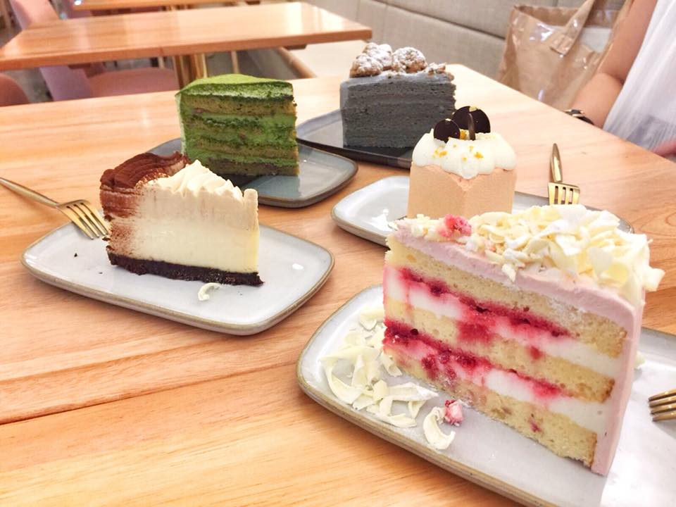 Nesuto Patisserie Yuzu Raspberry, black sesame and matcha azuki Cakes