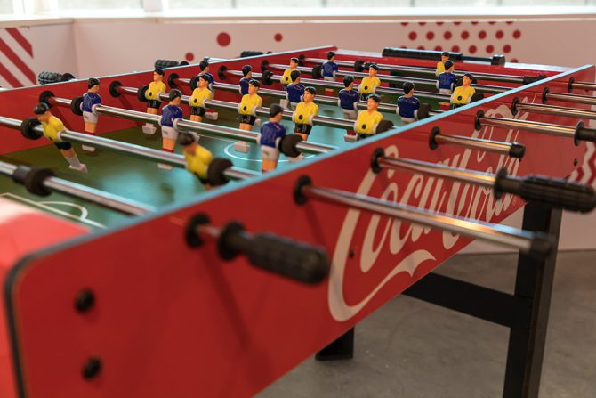 7-Eleven Singapore coca-cola store foosball table