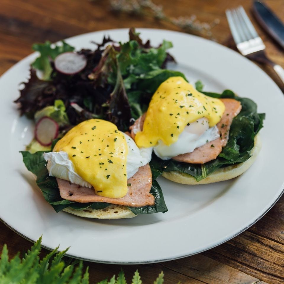 Walking On Sunshine eggs benedict with salmon