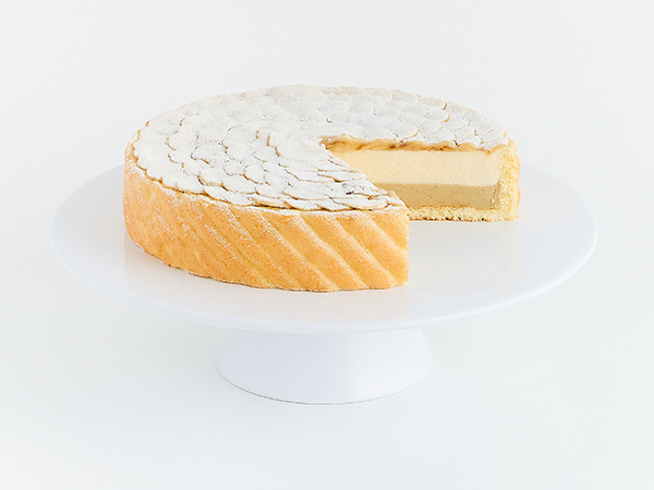 Lady M Banana Charlotte cake cut open