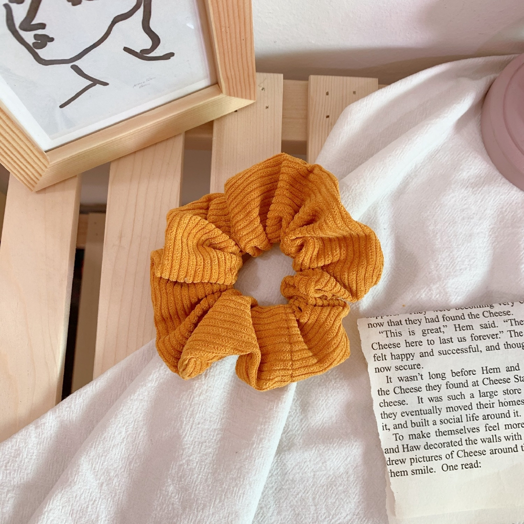 Corduroy ribbed scrunchie Singapore Shopee