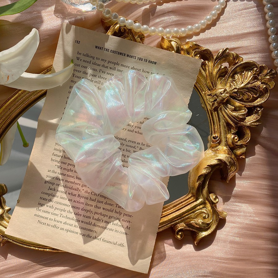 iridescent scrunchie Singapore Shopee
