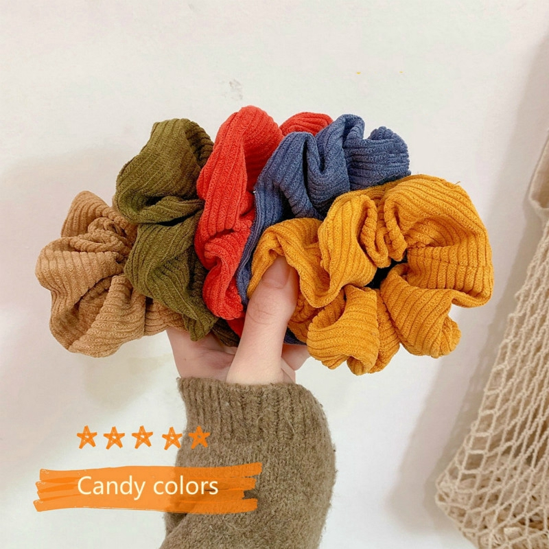 Corduroy ribbed scrunchie Singapore Shopee