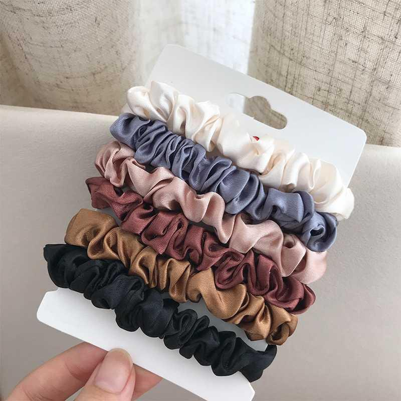Skinny silk satin scrunchie Singapore Shopee