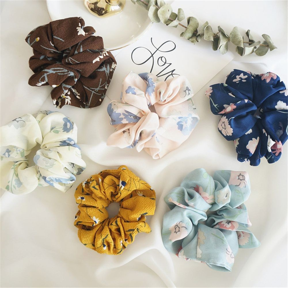 Chiffon floral scrunchie Singapore Shopee