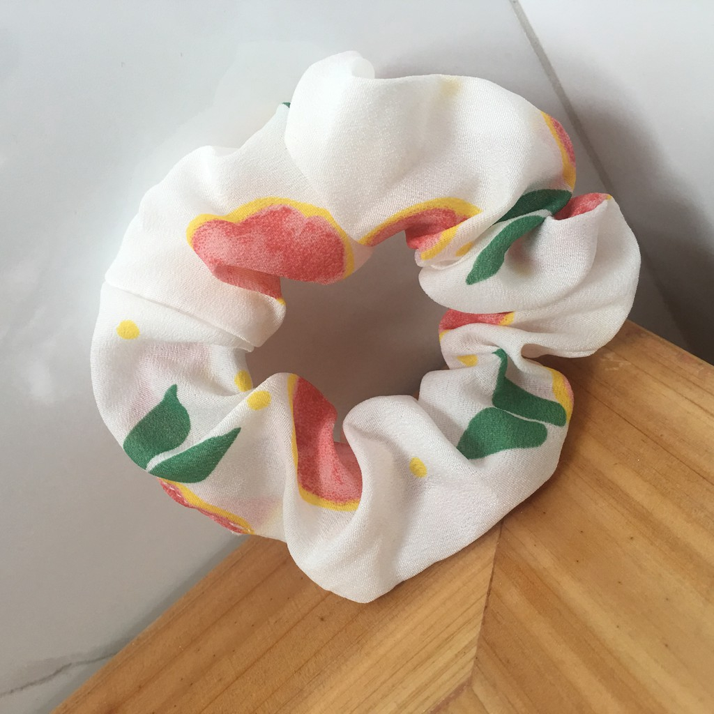 Fruit print scrunchie Singapore Shopee