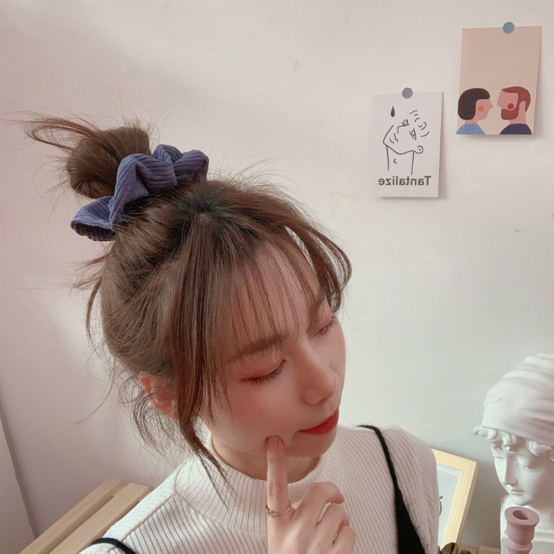 Corduroy ribbed scrunchie Singapore Shopee
