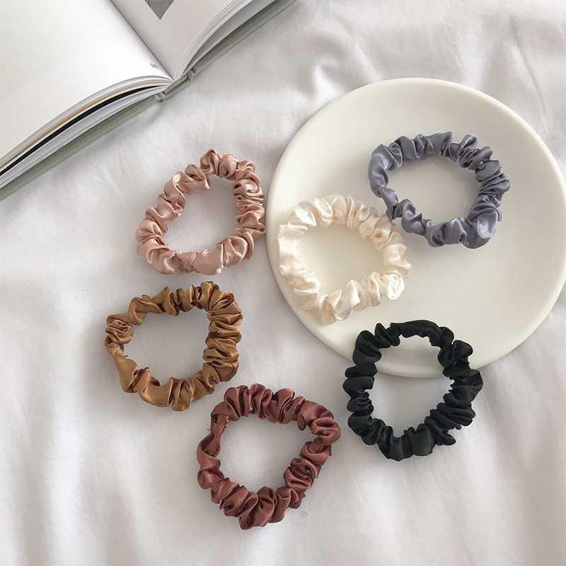 Skinny silk satin scrunchie Singapore Shopee