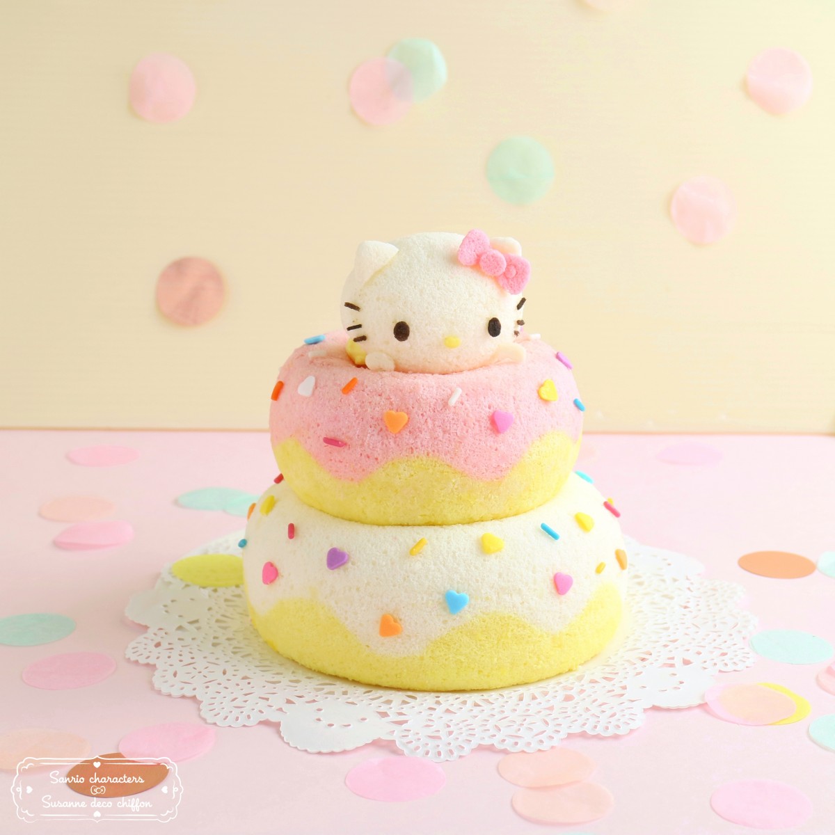Hello Kitty Donut Tower pinata chiffon cake