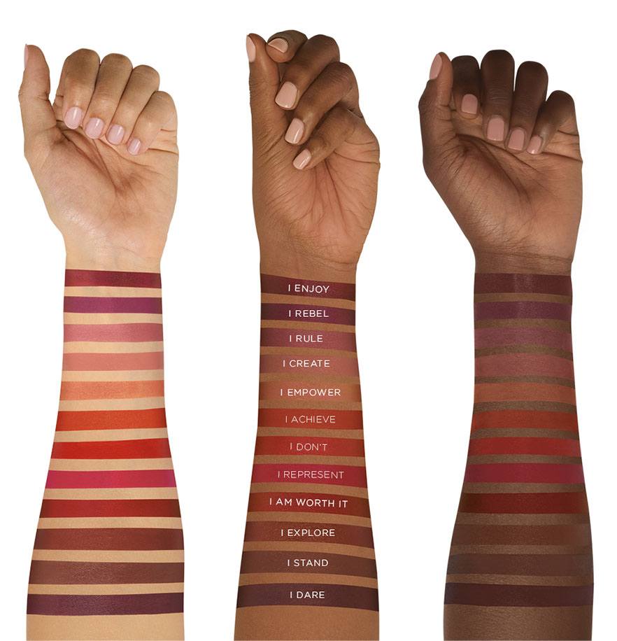 arm swatches of L'Oreal Paris Rouge Signature Matte Lip Color Liquid Lipstick