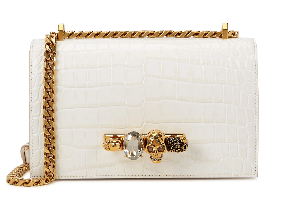 White mini luxury bags 2020 Singapore Alexander McQueen Jewelled Satchel