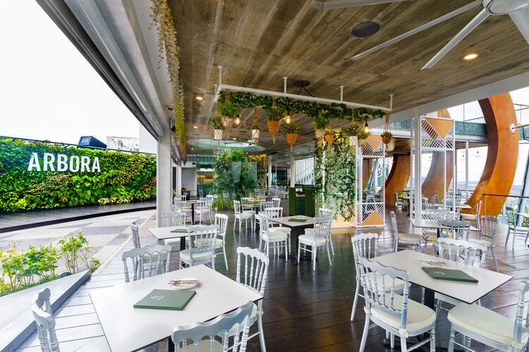 Arbora restaurant outdoor seating at sentosa
