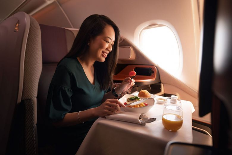 Singapore Airlines SIA restaurant A380 airplane