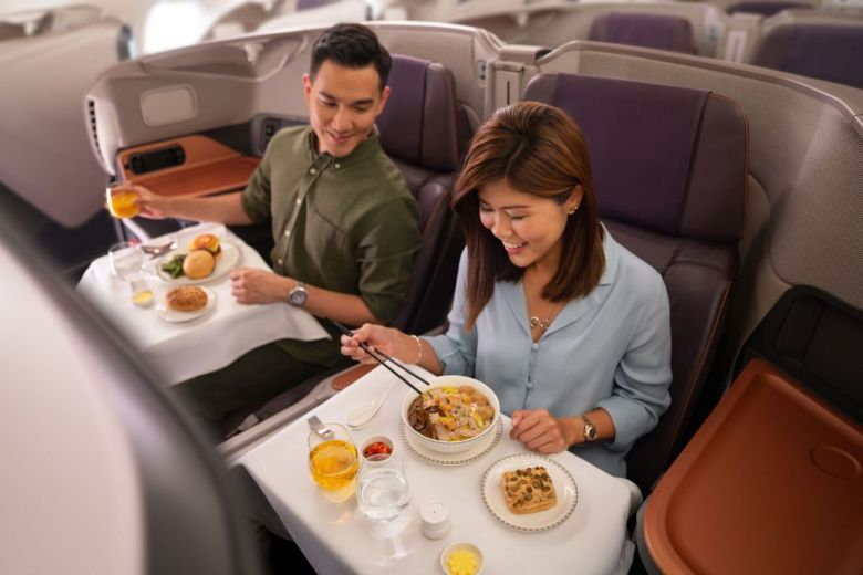 Singapore Airlines SIA restaurant A380 airplane