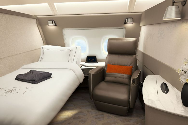 Singapore Airlines SIA restaurant A380 airplane