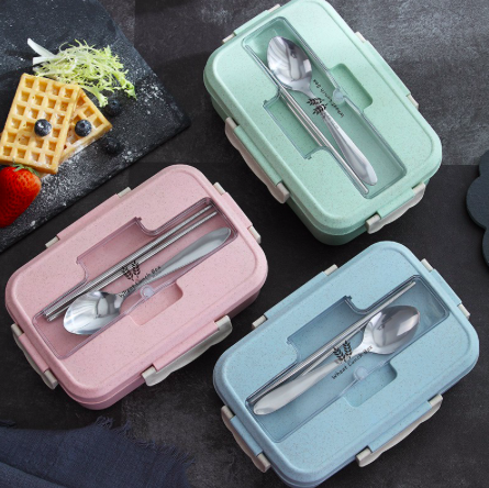 Wheat straw pastel lunch box