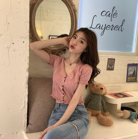Crop top with ruffles