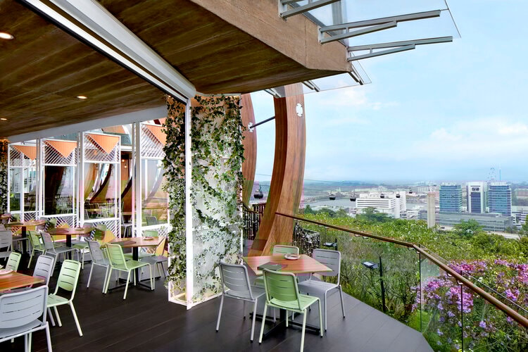 view at Arbora restaurant outdoor seating at sentosa