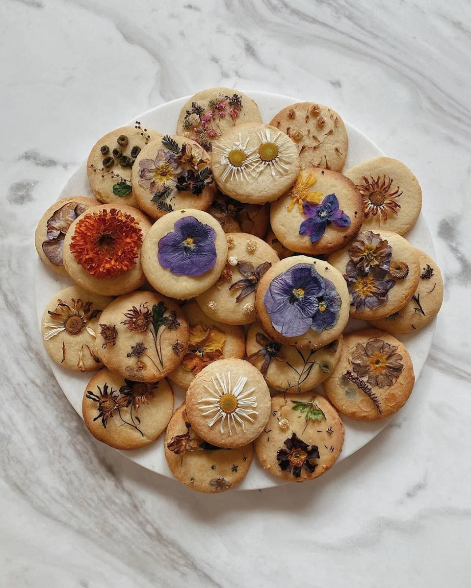 Edible flower cookies recipe