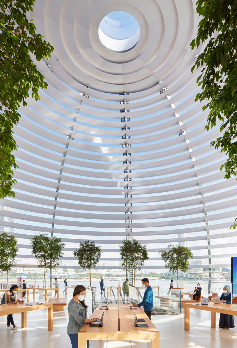 Floating apple store Marina Bay Sands Singapore