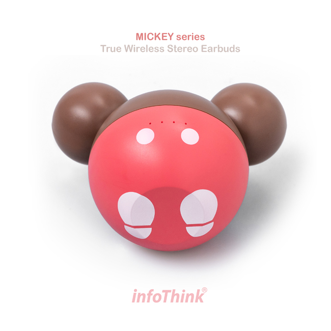 InfoThink Disney Series True Wireless Bluetooth Earphones - Mickey Mouse Strawberry Chocolate Edition