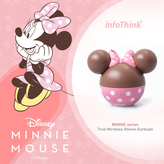 InfoThink Disney Series True Wireless Bluetooth Earphones - Minnie Mouse Strawberry Chocolate Edition