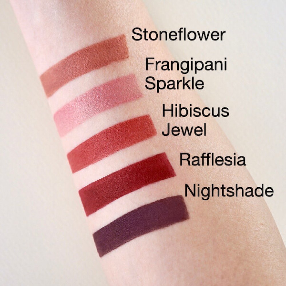arm swatches of Rock & Herb Mineral Aegis Liquid Lipstick