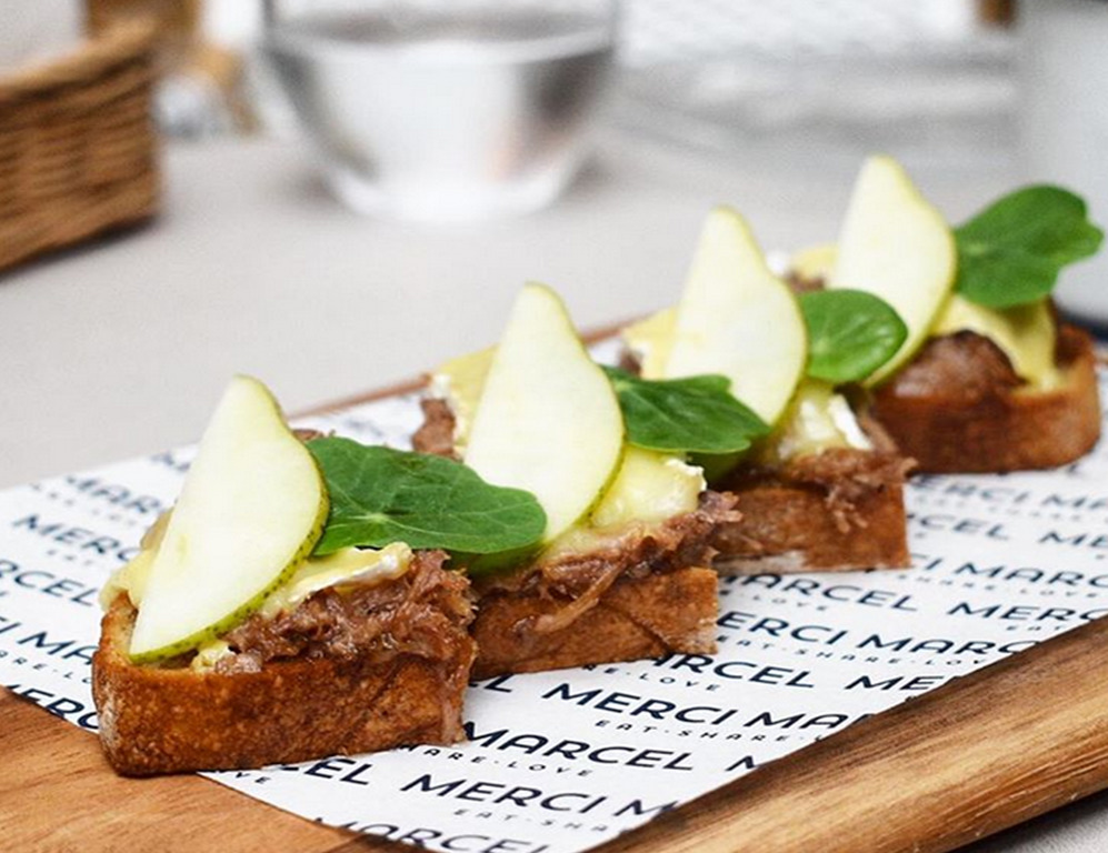 row of rillettes on a platter