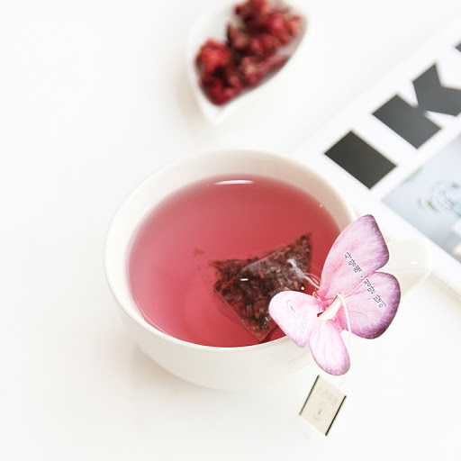 kKKOKDAM butterfly tea bags pink and red