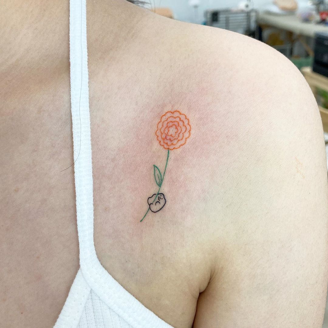 goodmorning town tattoo of flower