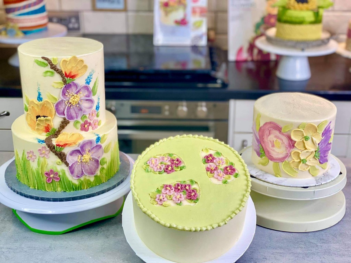 floral buttercream cakes by Queen of Hearts Couture Cakes
