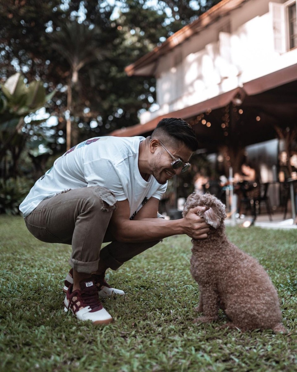 Alan Wan and his dog