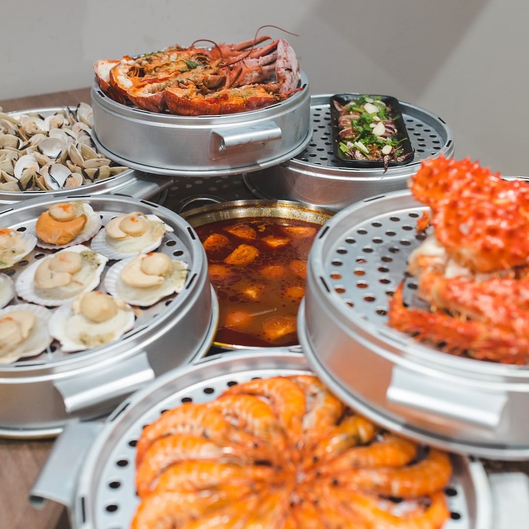 Captain K Seafood Tower layers of seafood