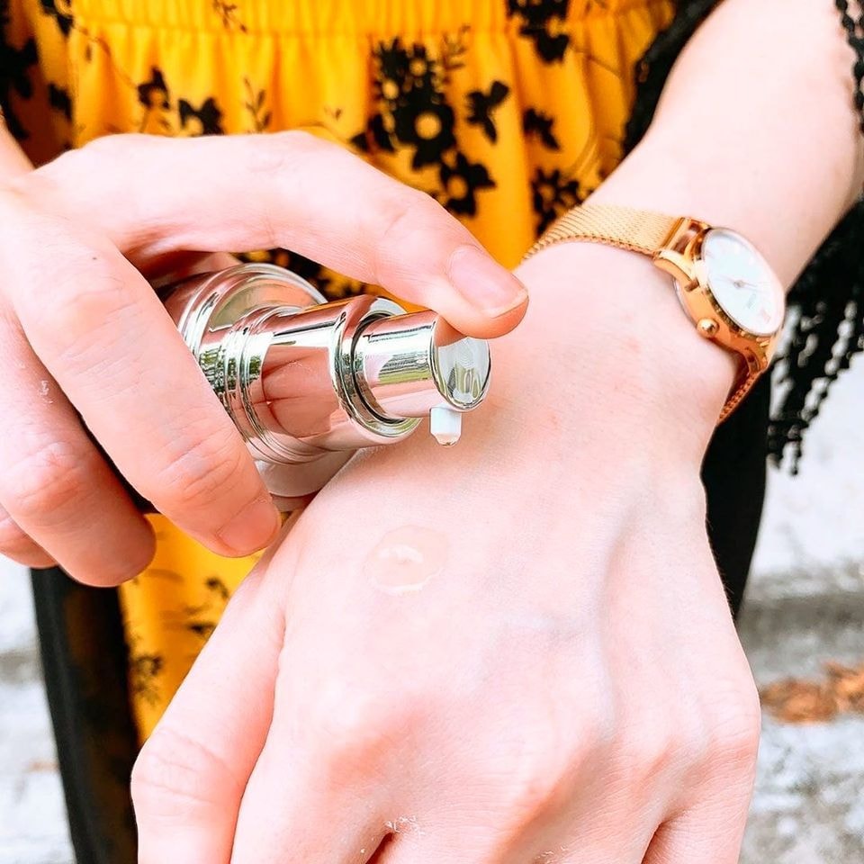 pumping Malika's 100% Pure Argan Oil on hand