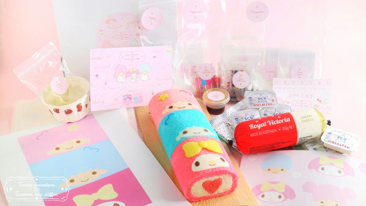 baking kit for My Melody and Little Twin Stars Anniversary Chiffon roll