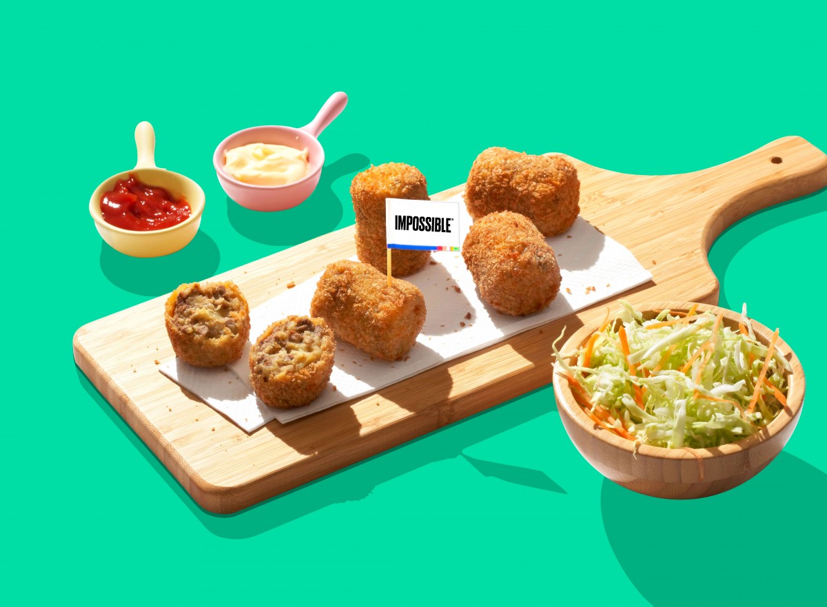Impossible Japanese Potato Croquettes and salad
