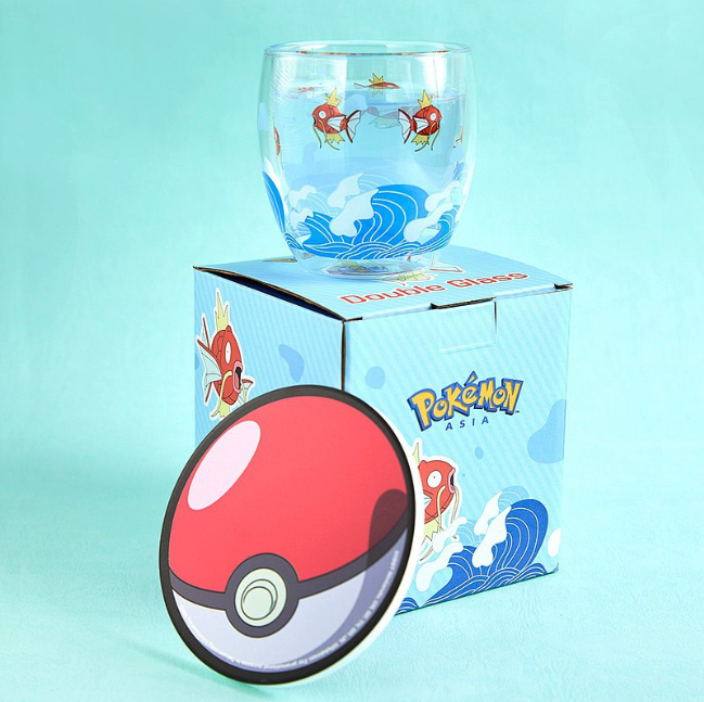 Pokémon Magikarp Double Layer Glass and pokeball coaster