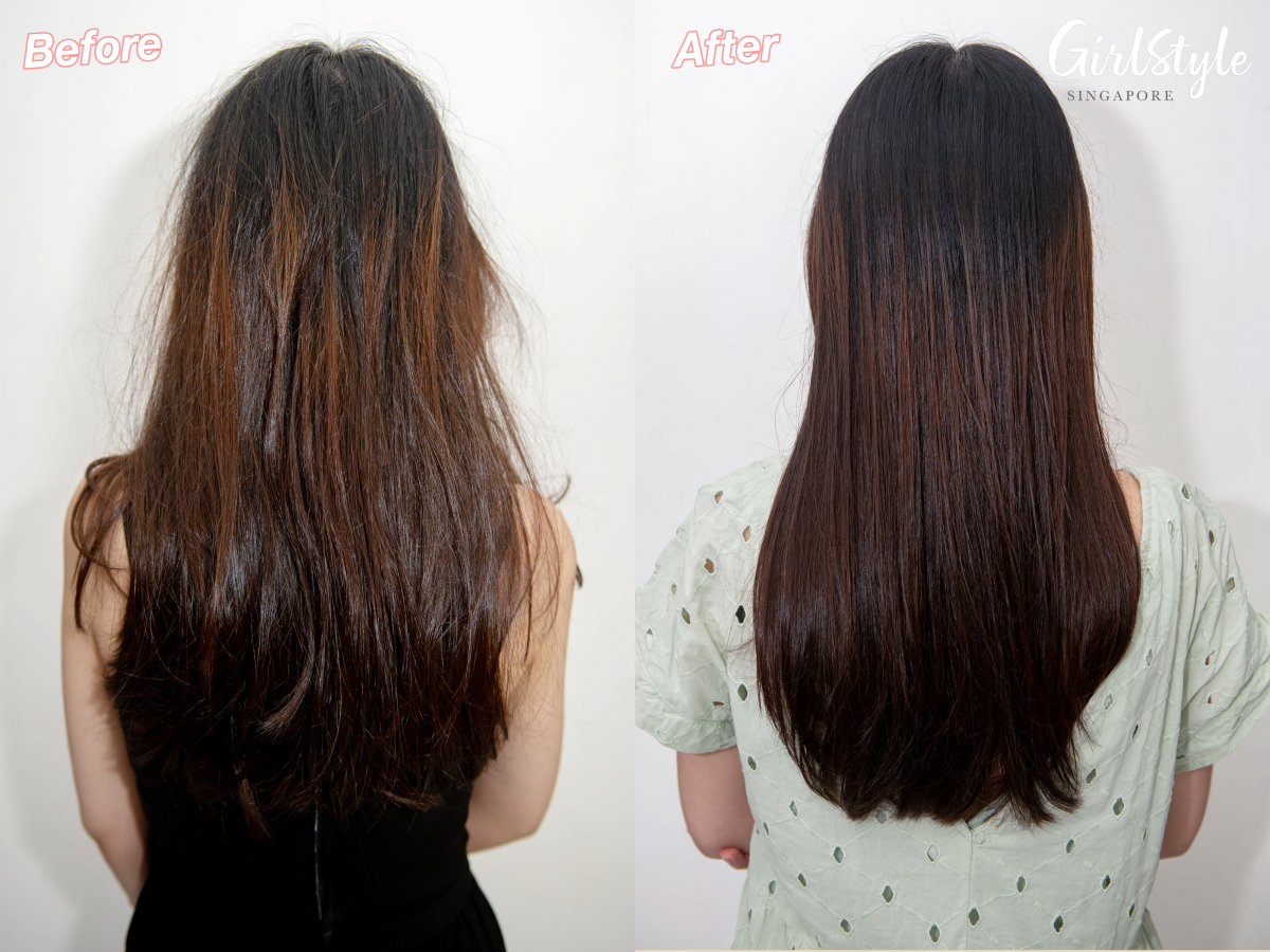 hair comparison after using ellure tomato shampoo and conditioner