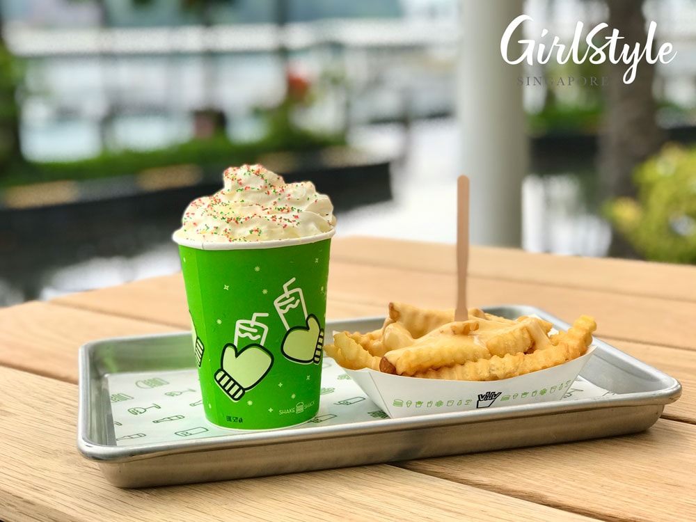 christmas cookie shake and cheese fries at shake shack vivocity