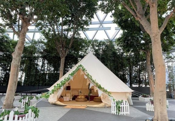 Jewel Changi Airport glamping tent at cloud9