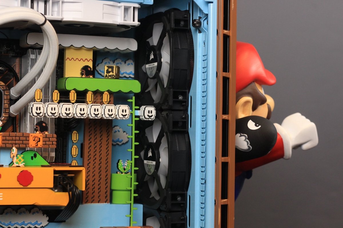 mario-themed pc with game elements