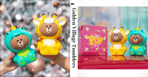 New LINE FRIENDS Jungle Brown Tumbler Exclusively Available At Golden Village Singapore