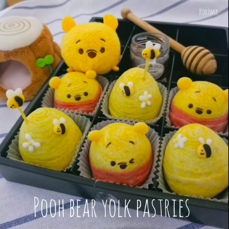 winnie the pooh salted egg yolk pastry